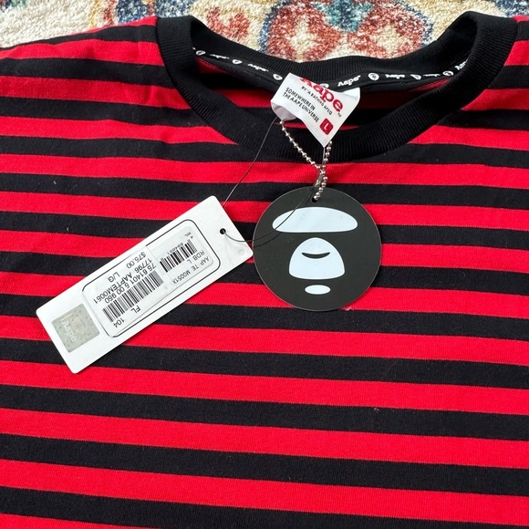Aape NWT Striped Logo T-shirt Large - Picture 7 of 8